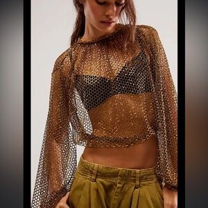 NWT  free people Sparks Fly Top / Olive Tapenade   Size: XS